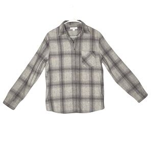 Gray Plaid Button Down Shirt - Casual Men's Wear Small
